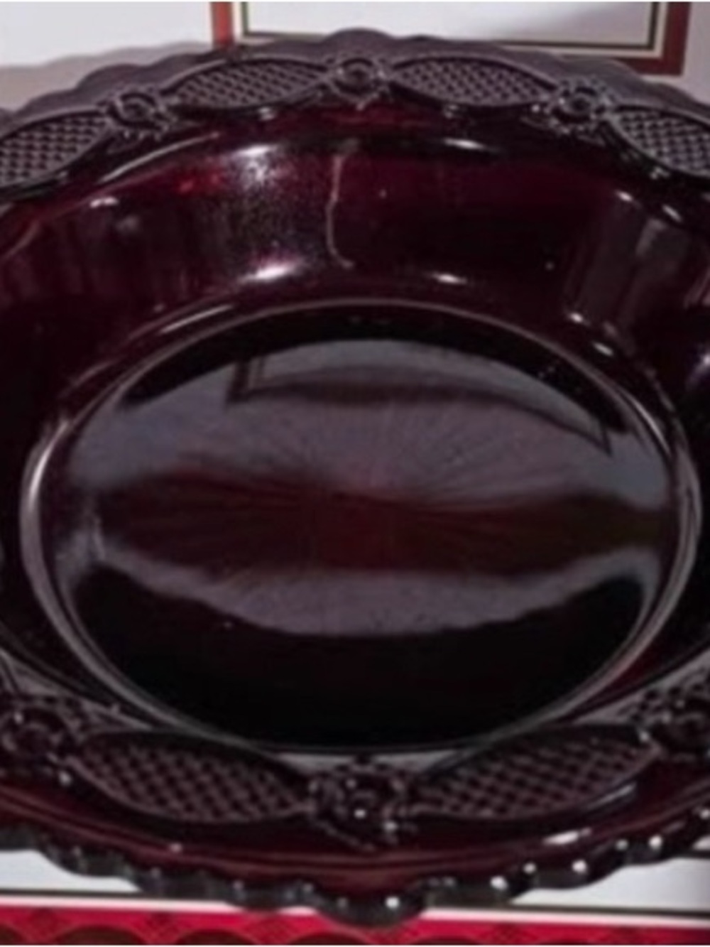 Avon Deep Burgundy Glass Cereal Bowl